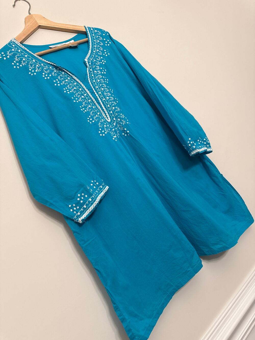 Chelsea Studio Turquoise Embroidered Tunic Top 2X